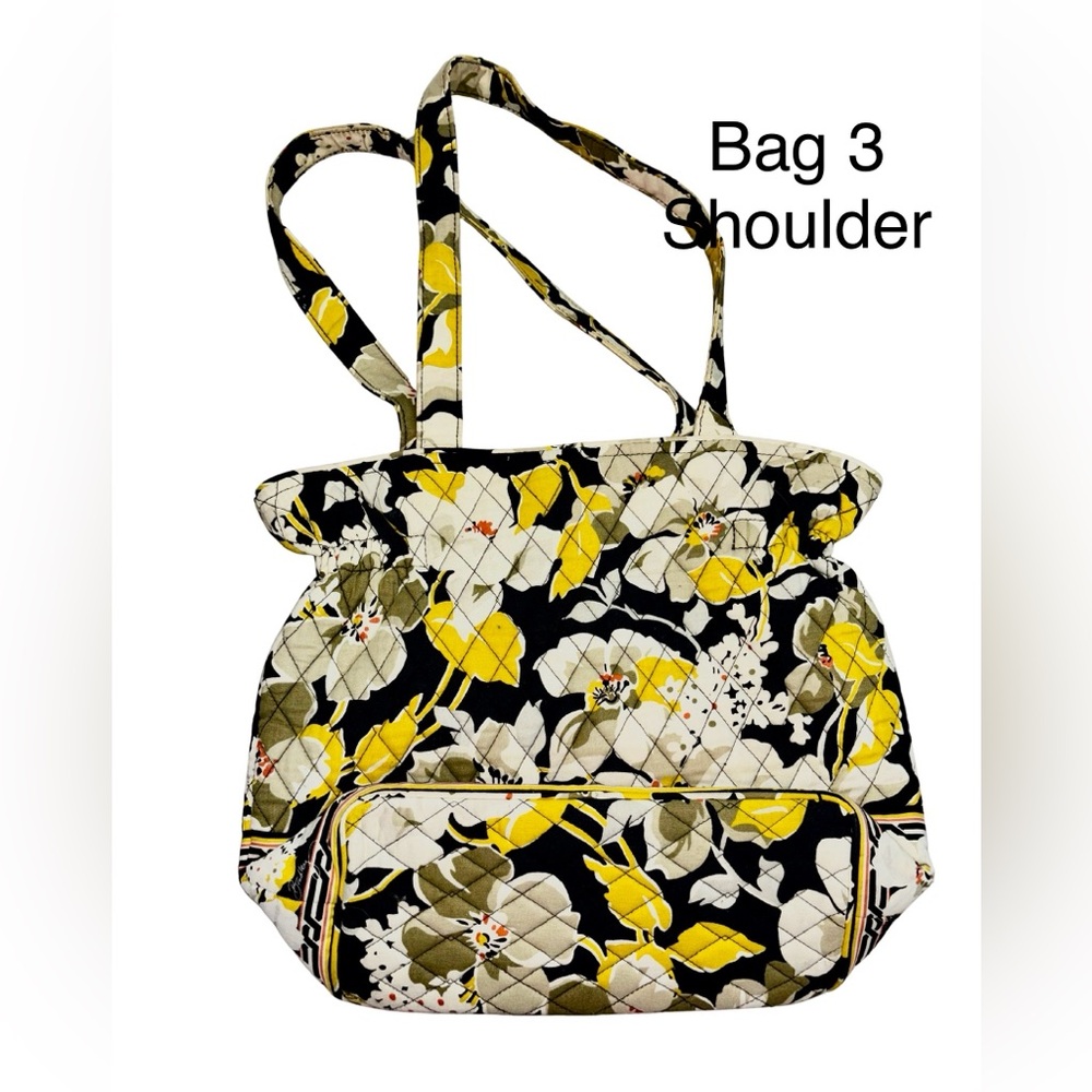 Vera Bradley 4-Piece Set Tote Shoulder Bags Crossbody Floral Yellow - Picture 9 of 13